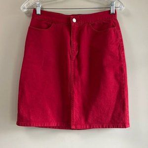 Gap Red Mini Denim Skirt size  2